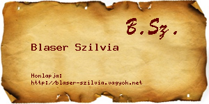 Blaser Szilvia névjegykártya