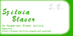 szilvia blaser business card